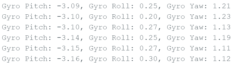 Gyroscope output position 1