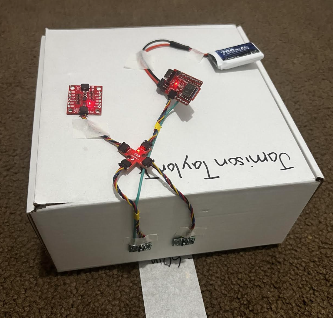 ToF test setup facing a wall